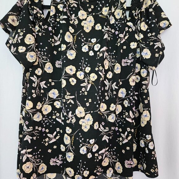 LC Lauren Conrad Women’s Ruffle Cold-Shoulder Top  XL - Picture 4 of 8